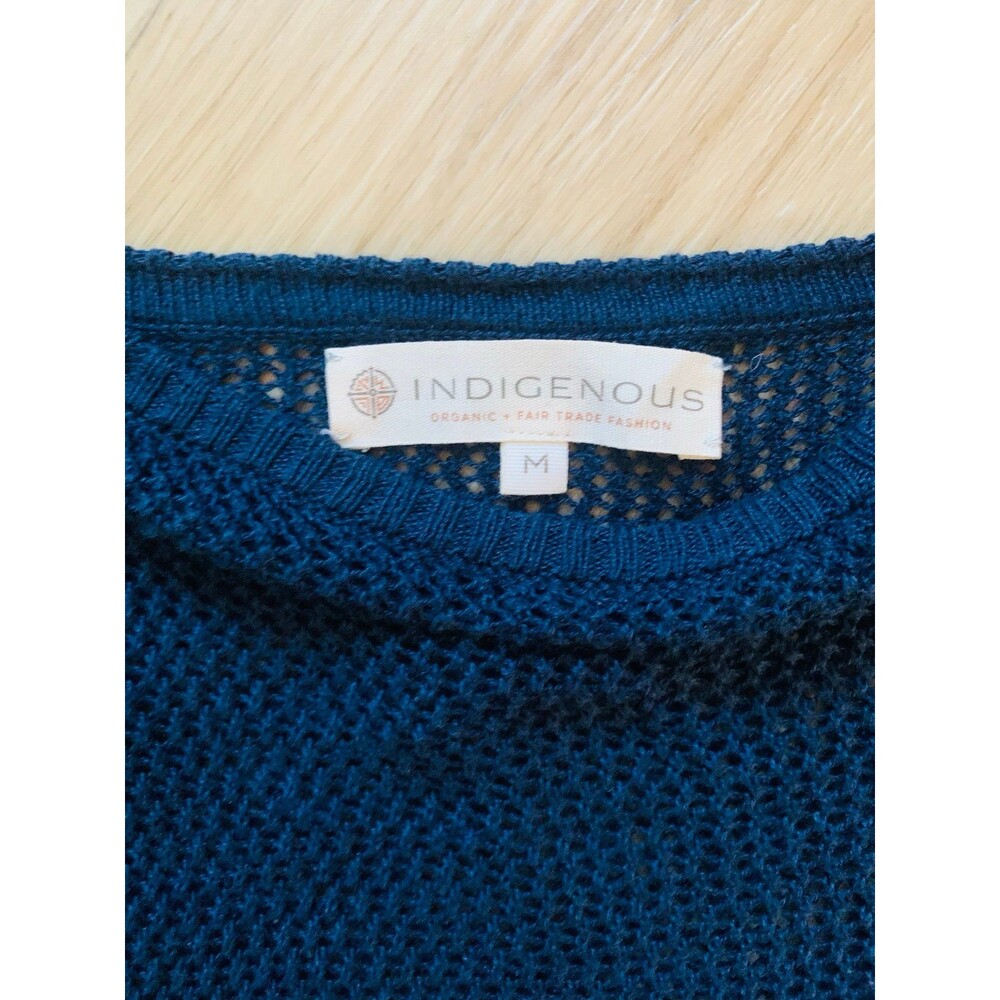 INDIGENOUS crochet sweater navy Organic & Fair Trade size M